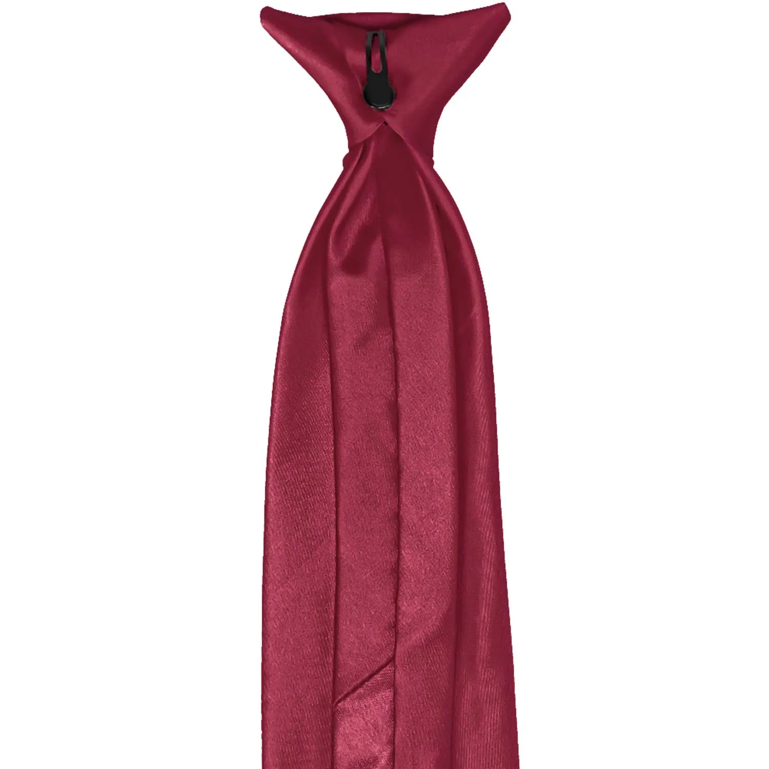 Claret Solid Color Clip-On Tie sold by TieMart product image thumbnail 4
