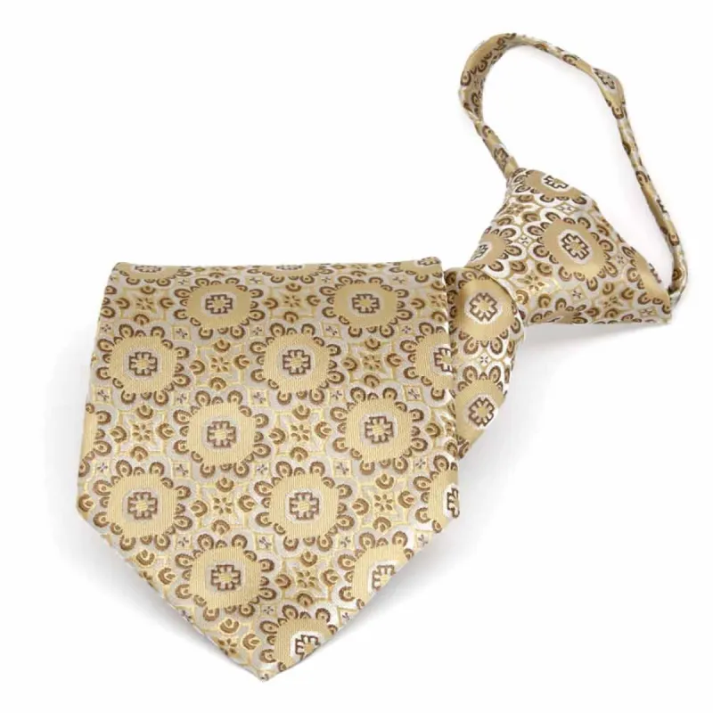 Straw Emma Floral Pattern Zipper Tie sold by TieMart