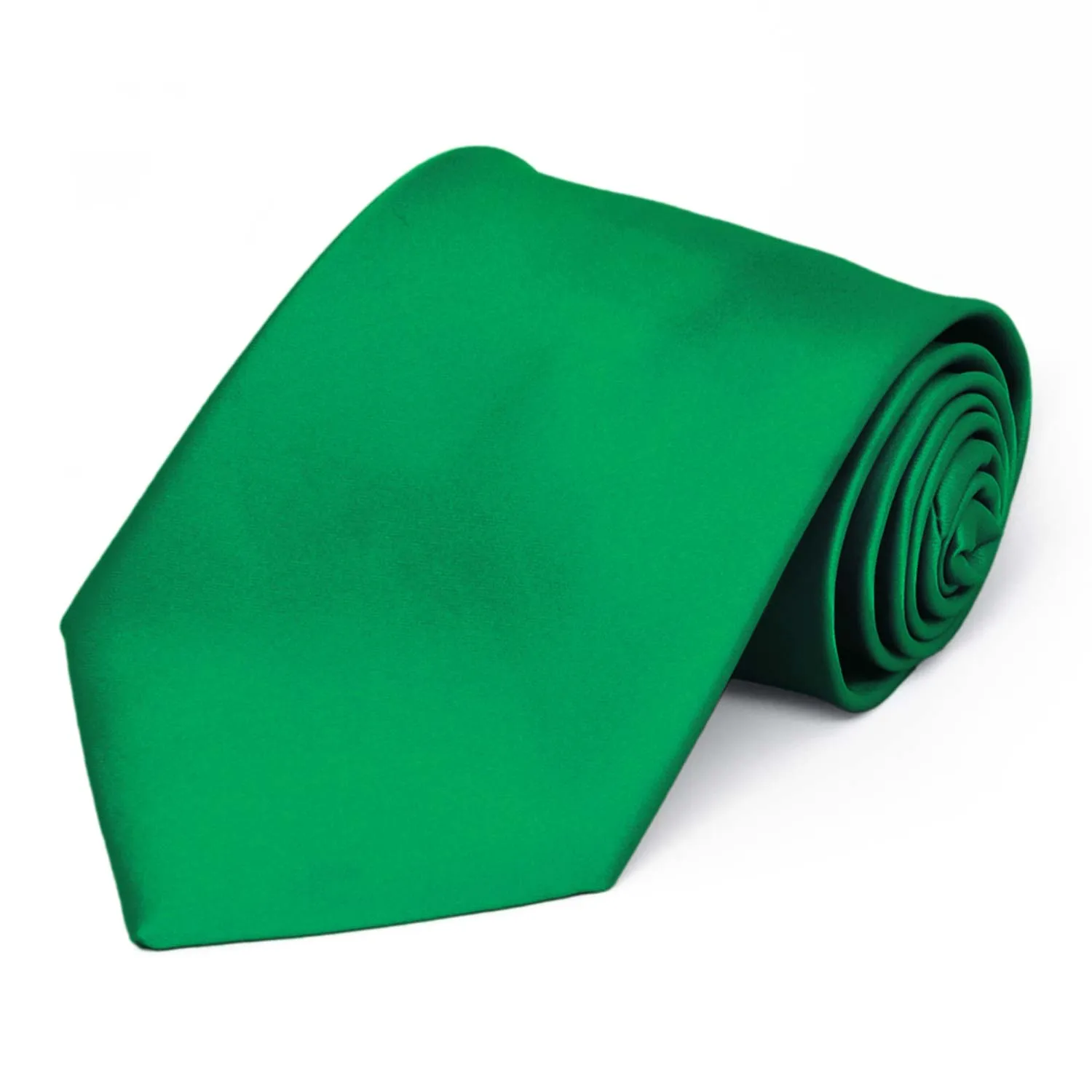Kelly Green Premium Solid Color Necktie sold by TieMart