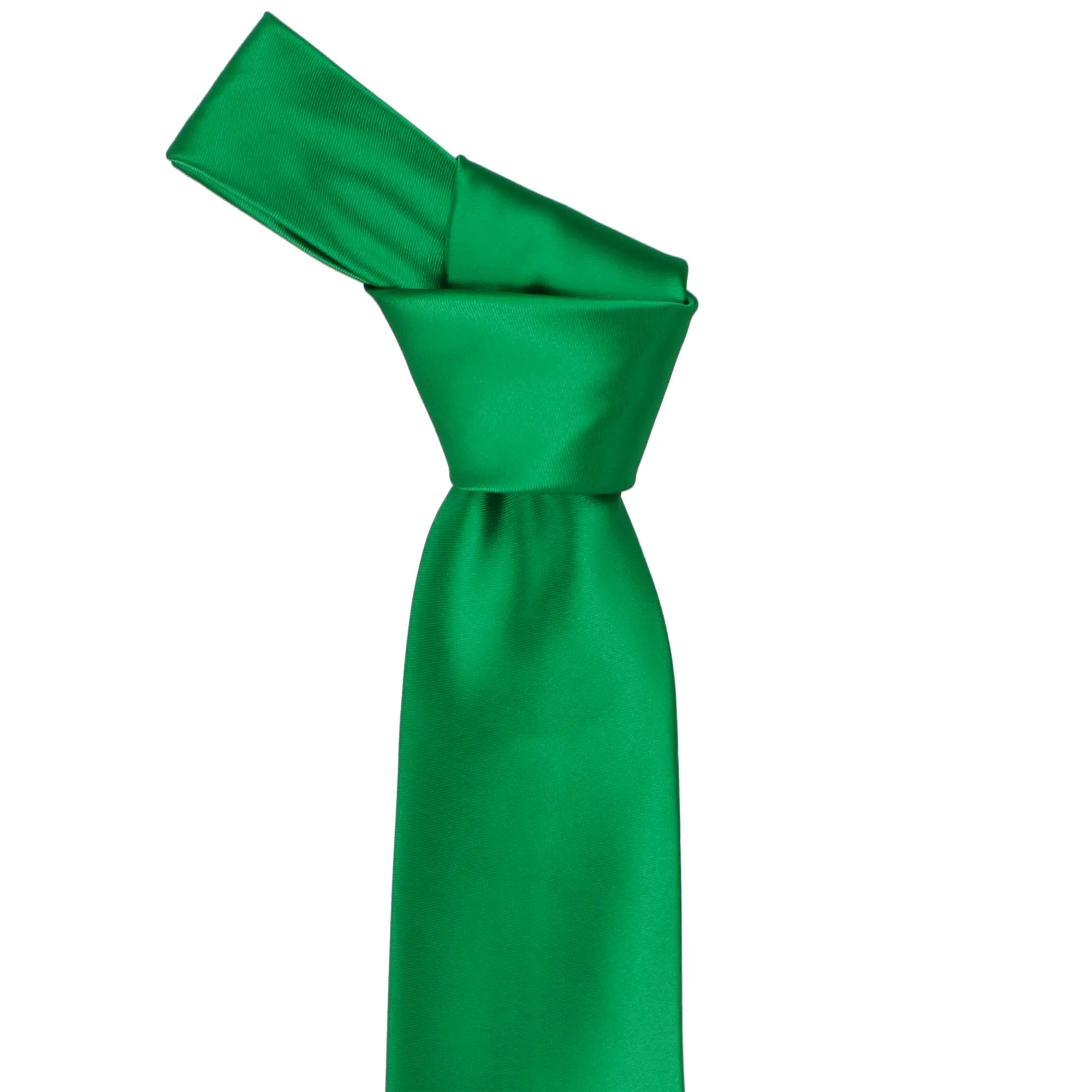 Kelly Green Premium Solid Color Necktie sold by TieMart product image thumbnail 2
