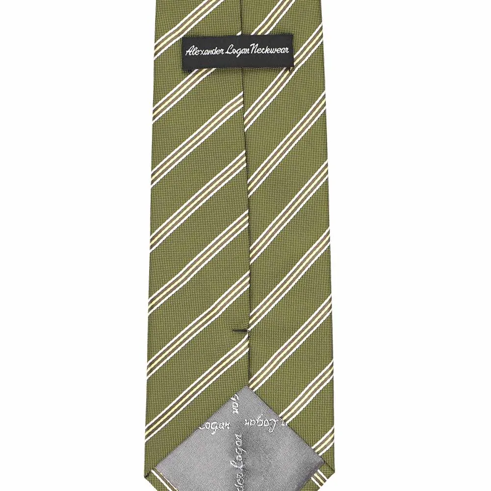 Moss Green Melvin Striped Necktie sold by TieMart product image thumbnail 3