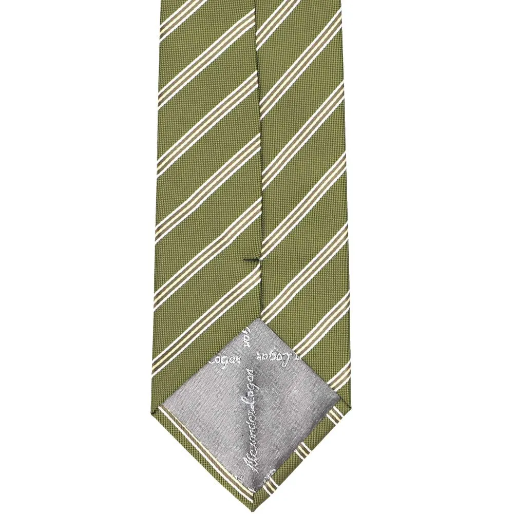 Moss Green Melvin Striped Necktie sold by TieMart product image thumbnail 4