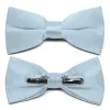 Pale Blue Clip-On Bow Tie sold by TieMart