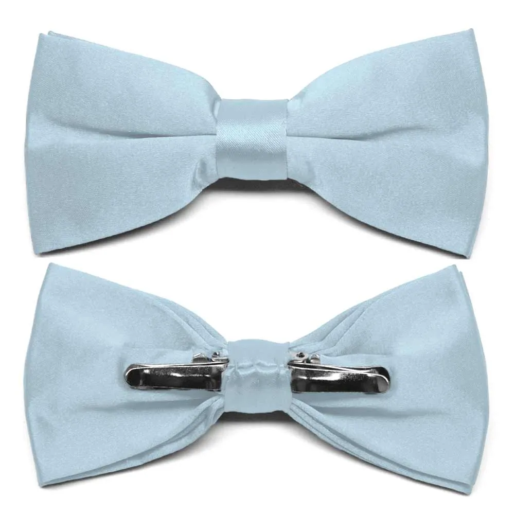 Pale Blue Clip-On Bow Tie sold by TieMart