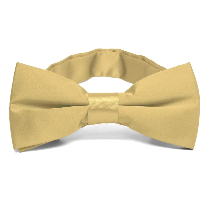 Pale Gold Band Collar Bow Tie sold by TieMart