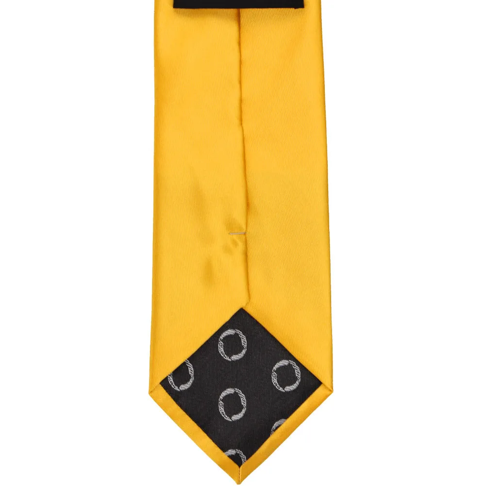 Golden Yellow Solid Color Zipper Tie sold by TieMart product image thumbnail 3