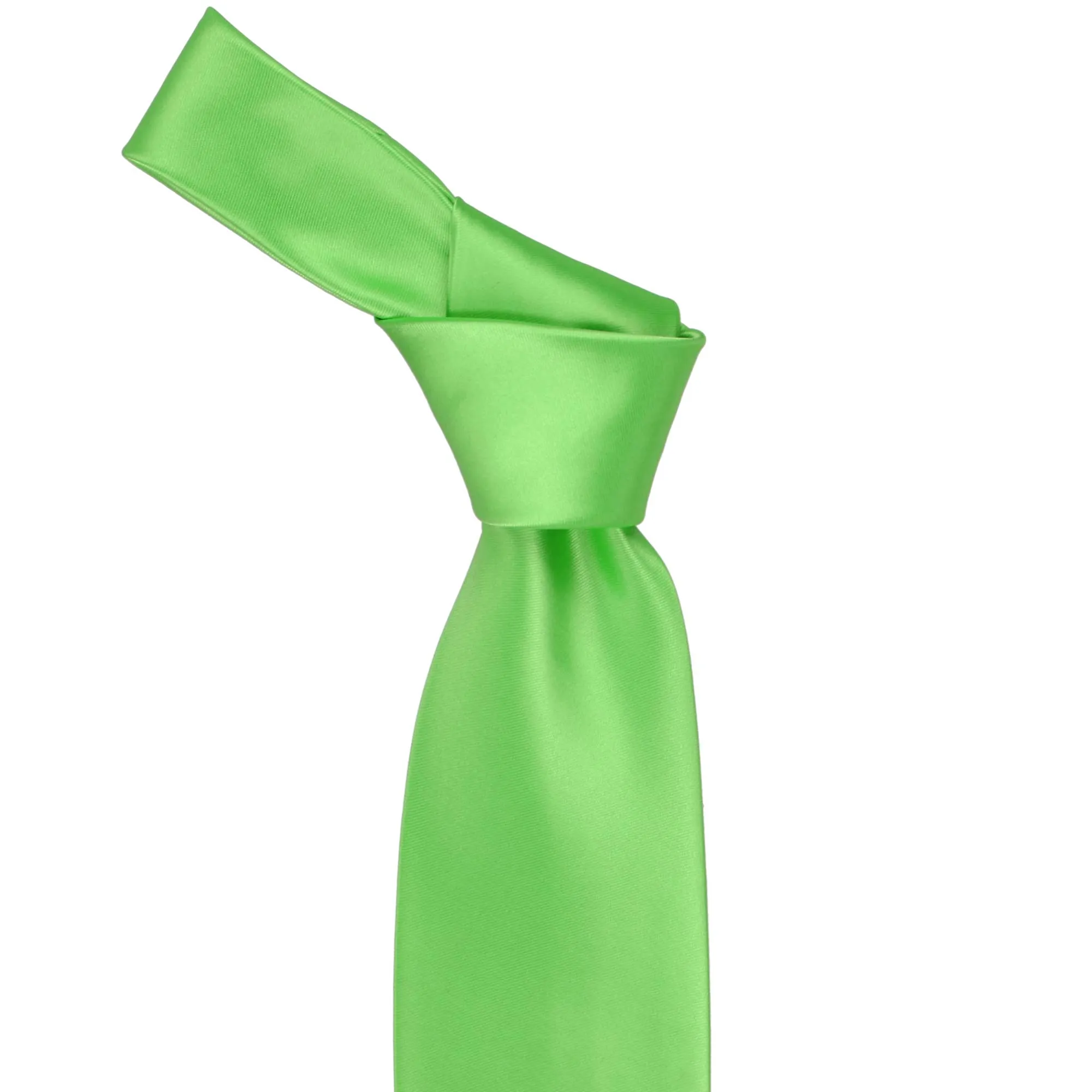 Spring Green Premium Solid Color Necktie sold by TieMart product image thumbnail 2