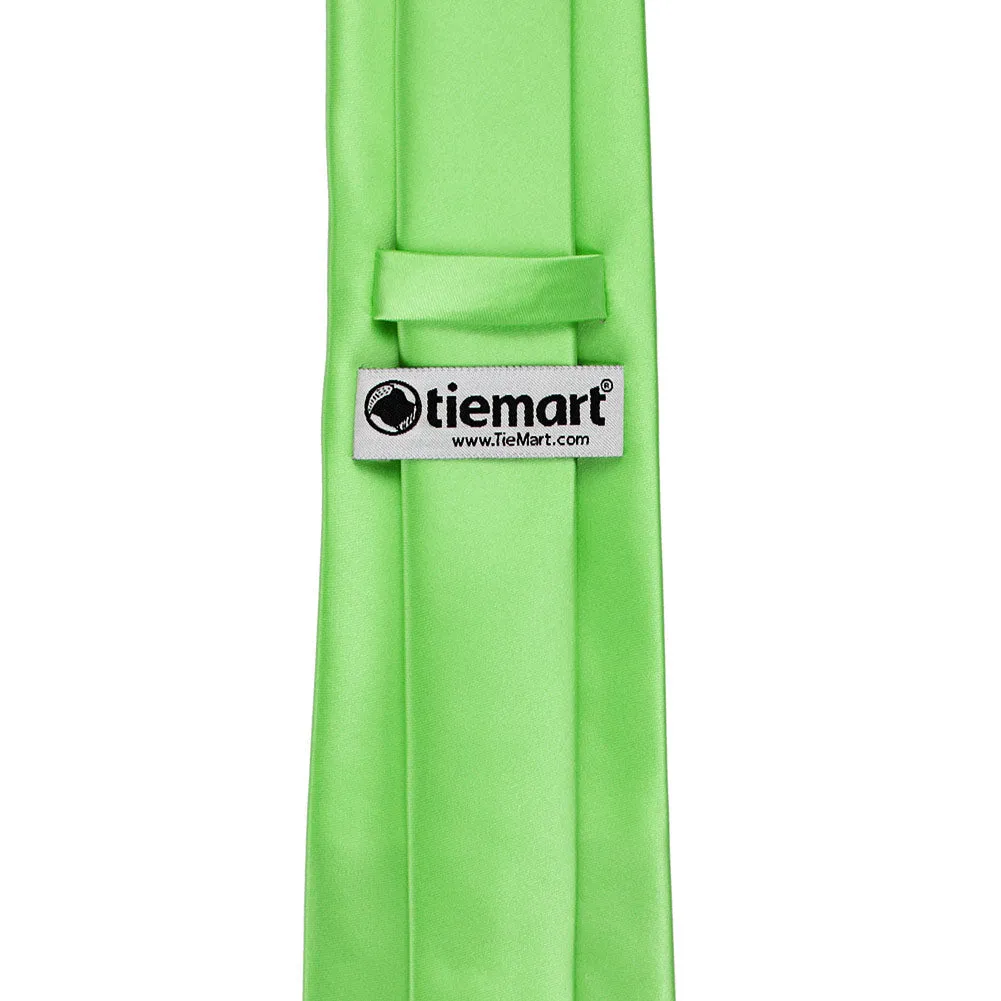 Spring Green Premium Solid Color Necktie sold by TieMart product image thumbnail 4