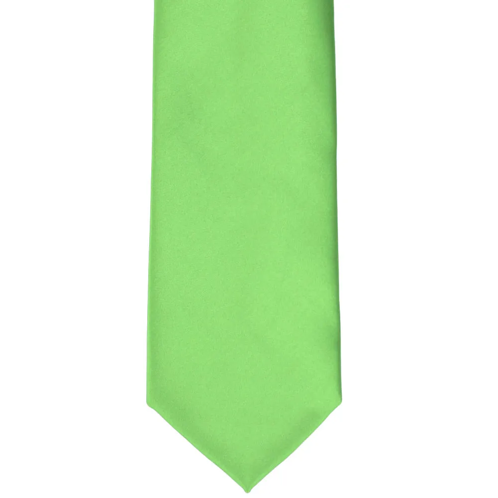 Spring Green Premium Solid Color Necktie sold by TieMart product image thumbnail 3