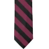 Raspberry and Black Striped Tie sold by TieMart