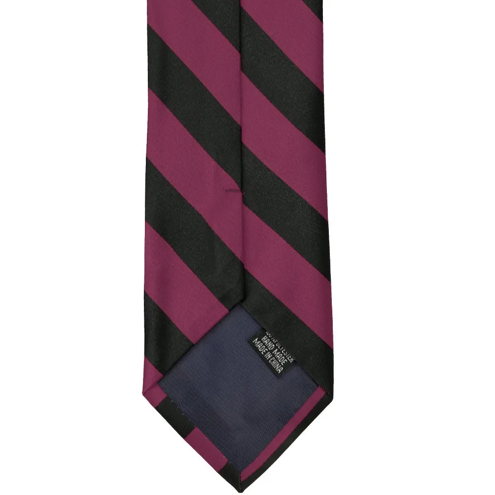 Raspberry and Black Striped Tie sold by TieMart product image thumbnail 5