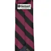 Raspberry and Black Striped Tie sold by TieMart