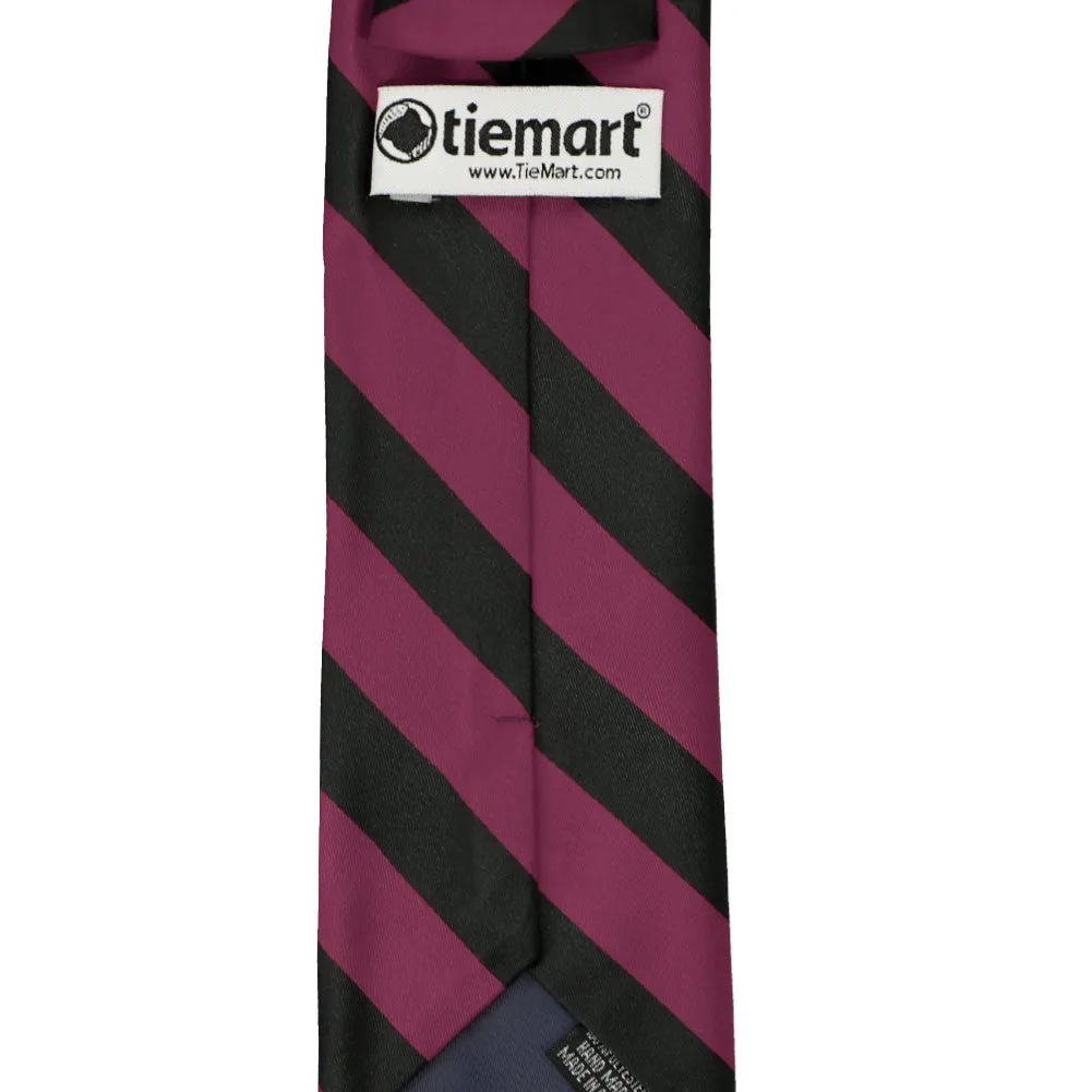 Raspberry and Black Striped Tie sold by TieMart product image thumbnail 4
