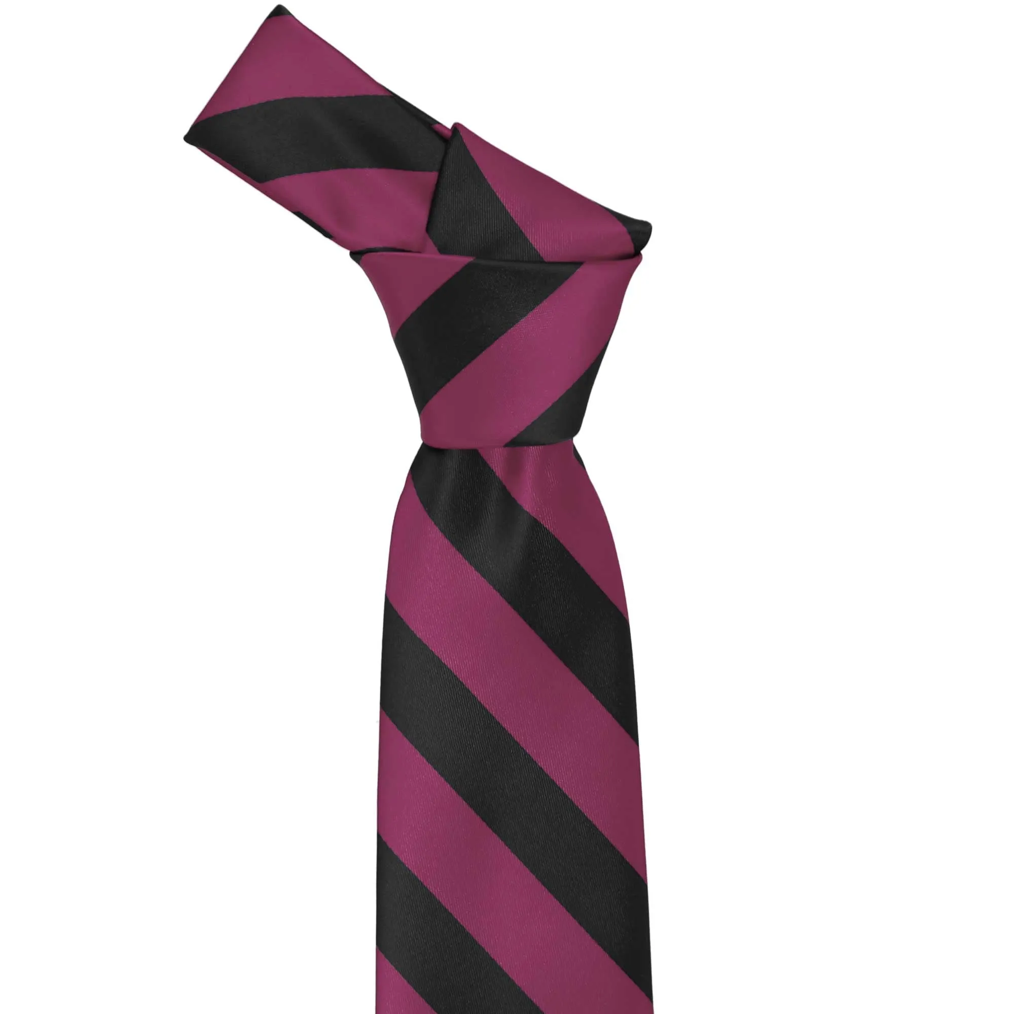 Raspberry and Black Striped Tie sold by TieMart product image thumbnail 2