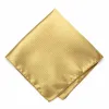 Pale Gold Herringbone Silk Pocket Square sold by TieMart