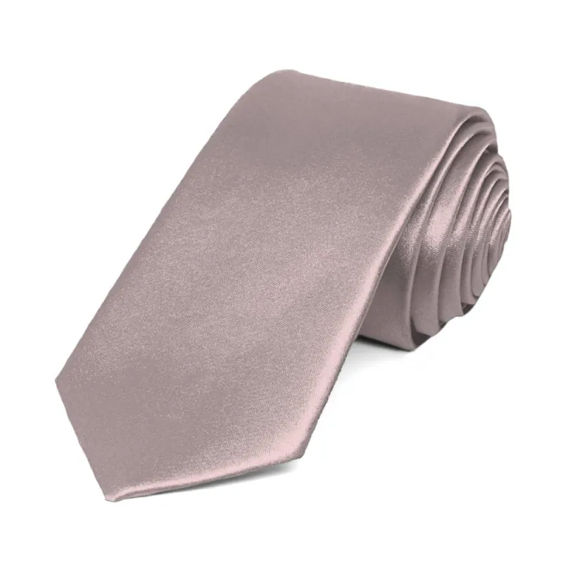 Quartz Slim Solid Color Necktie, 2.5" Width sold by TieMart