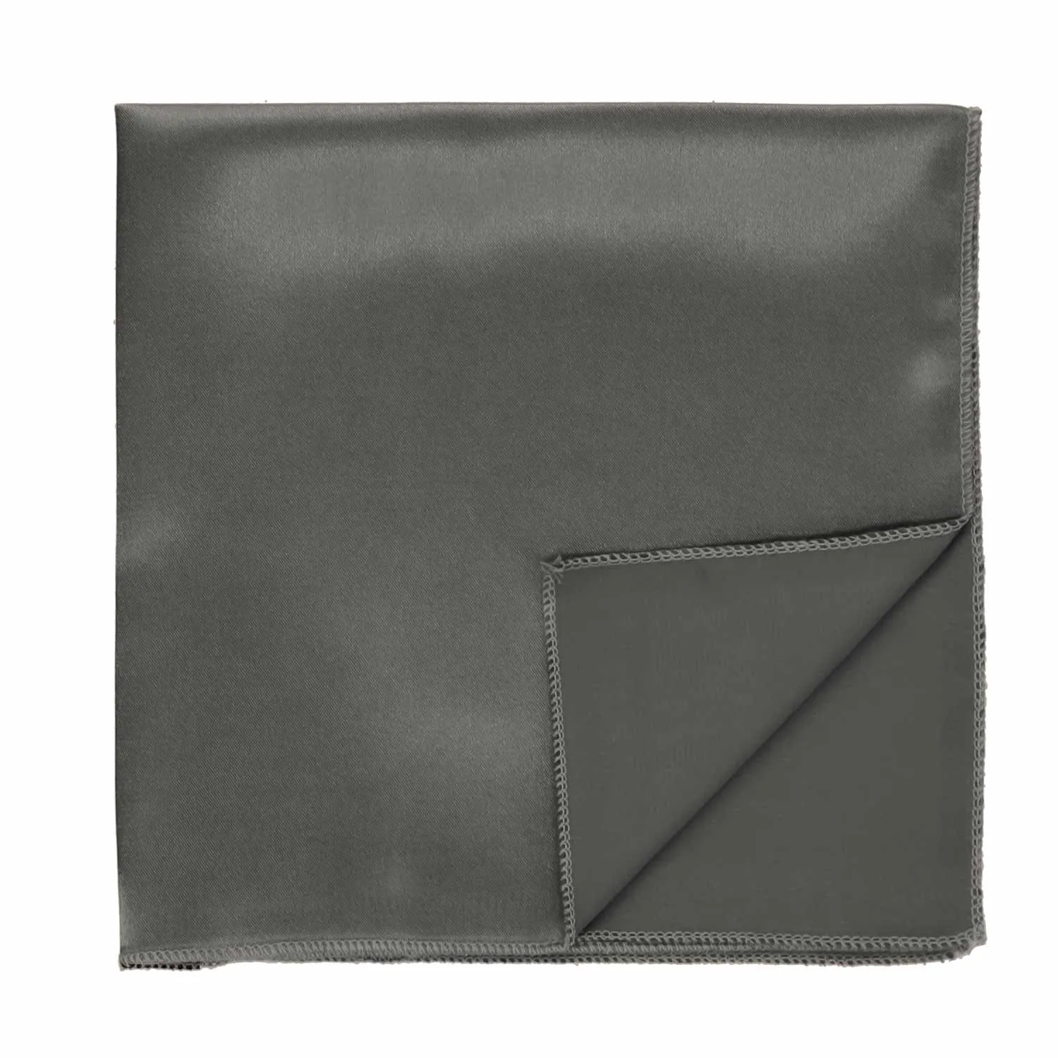 Graphite Gray Solid Color Pocket Square sold by TieMart product image thumbnail 2
