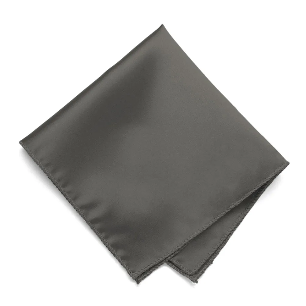 Graphite Gray Solid Color Pocket Square sold by TieMart