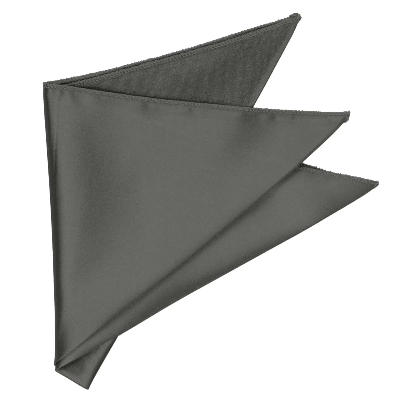 Graphite Gray Solid Color Pocket Square sold by TieMart product image thumbnail 3
