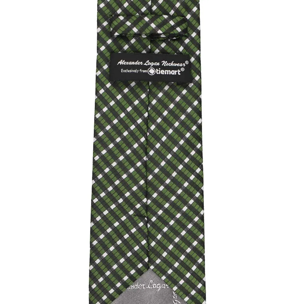 Dark Green George Plaid Necktie sold by TieMart product image thumbnail 4