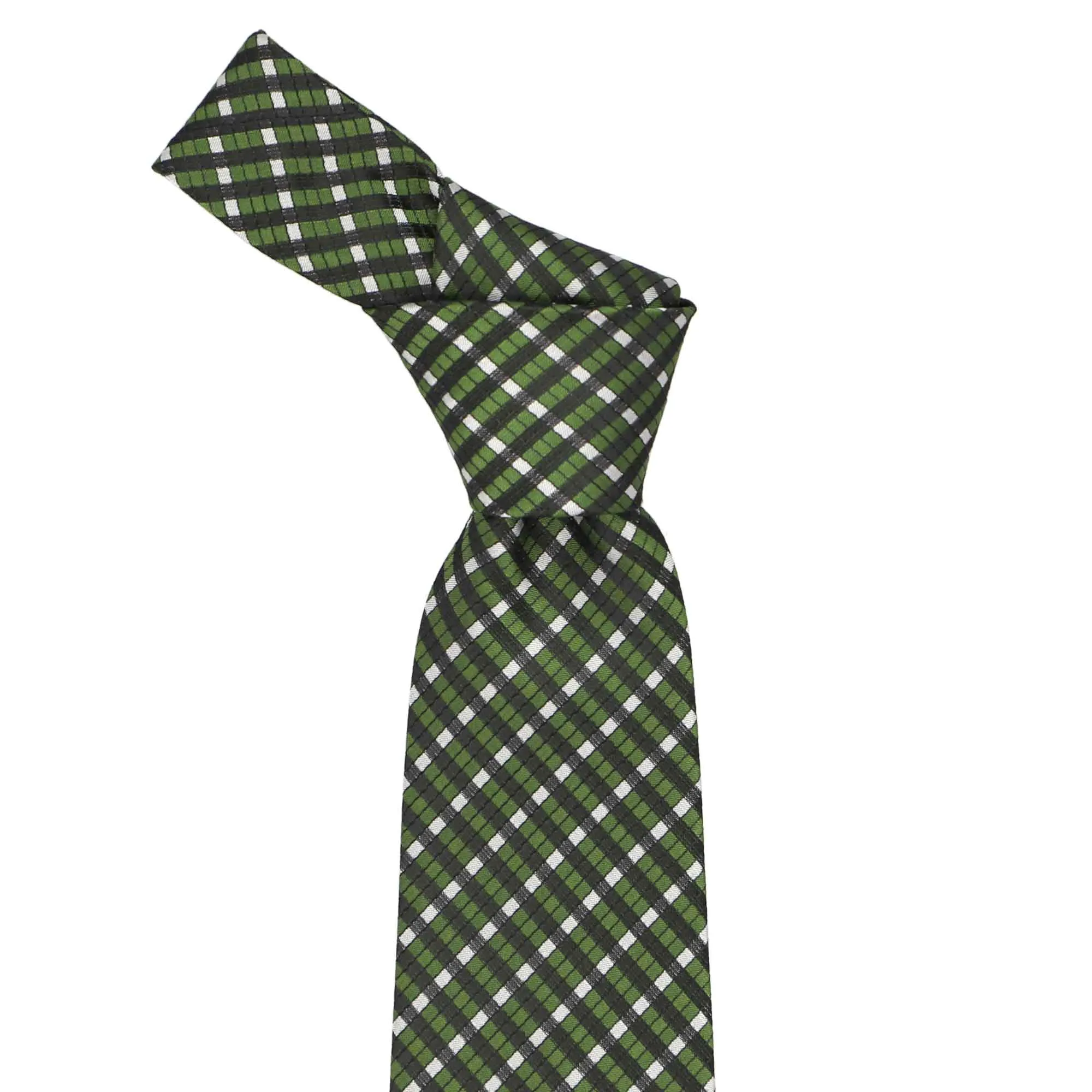 Dark Green George Plaid Necktie sold by TieMart product image thumbnail 2