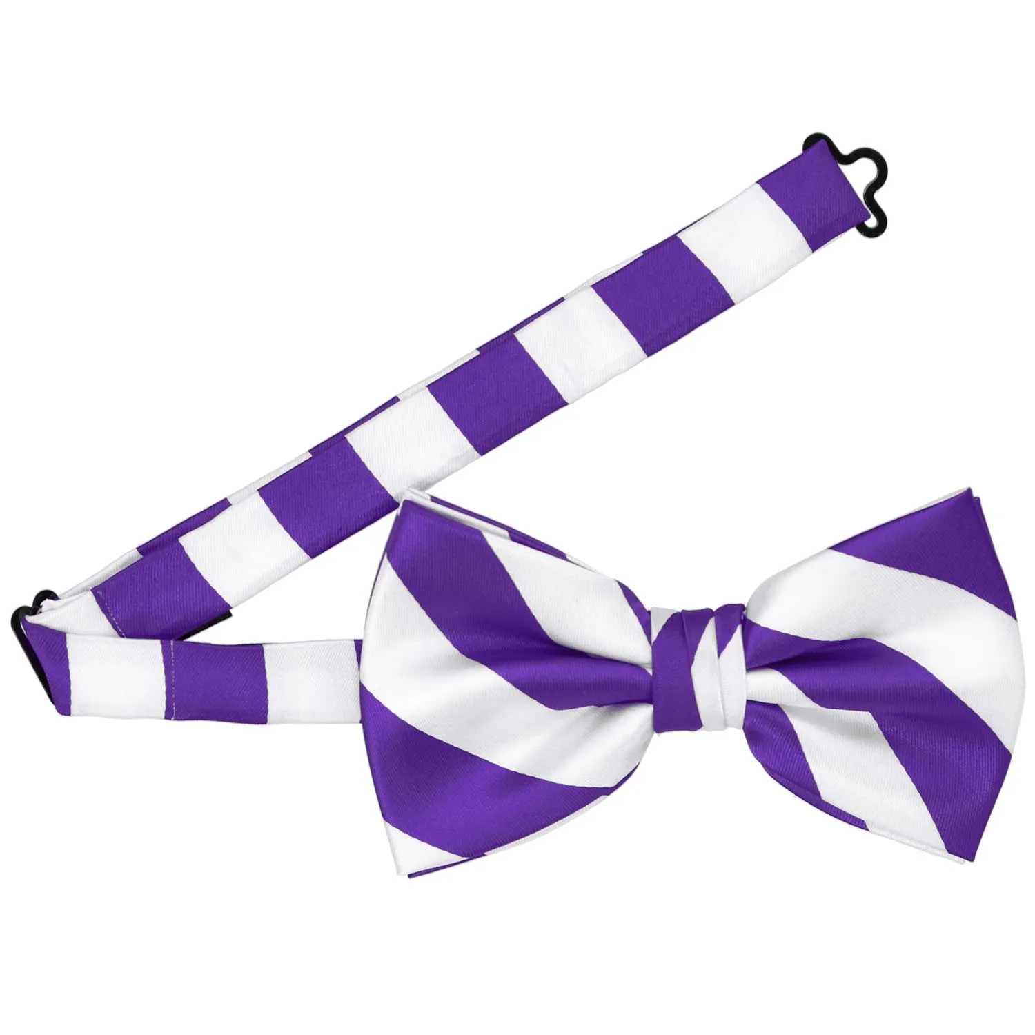 Purple and White Striped Bow Tie sold by TieMart product image thumbnail 3