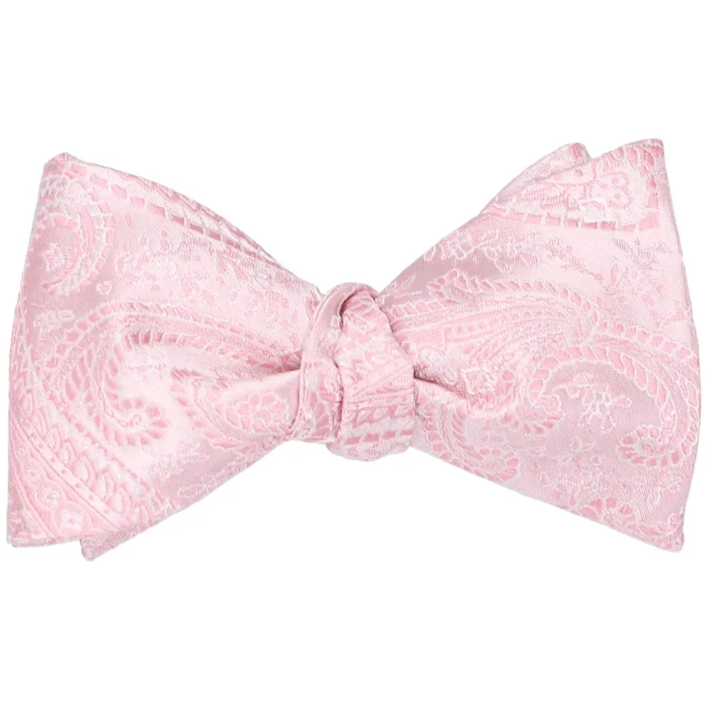 Pale Pink Clara Paisley Self-Tie Bow Tie sold by TieMart product image thumbnail 2