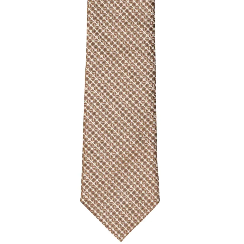 Light Brown Henry Grain Pattern Slim Necktie, 2.5" Width sold by TieMart product image thumbnail 2
