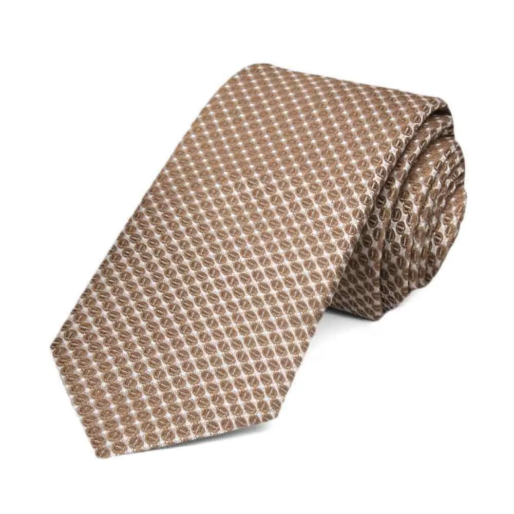 Light Brown Henry Grain Pattern Slim Necktie, 2.5" Width sold by TieMart