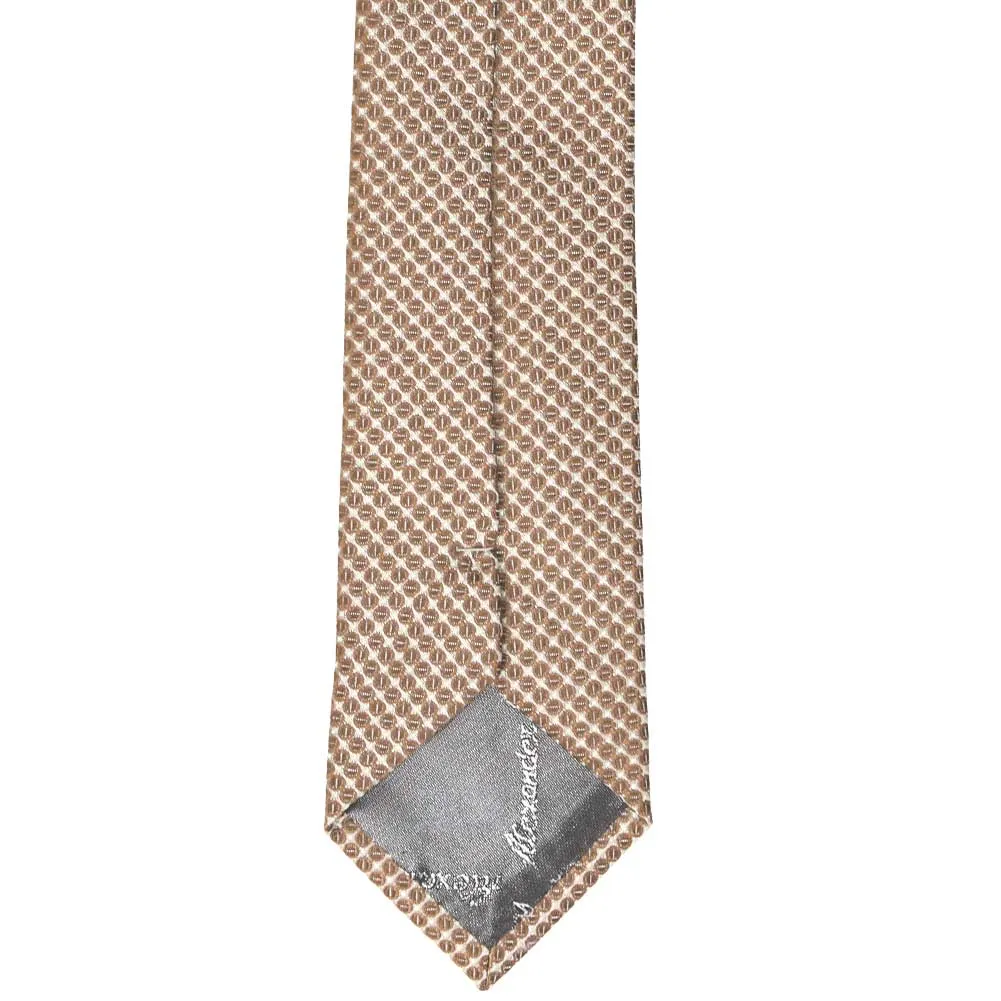Light Brown Henry Grain Pattern Slim Necktie, 2.5" Width sold by TieMart product image thumbnail 3