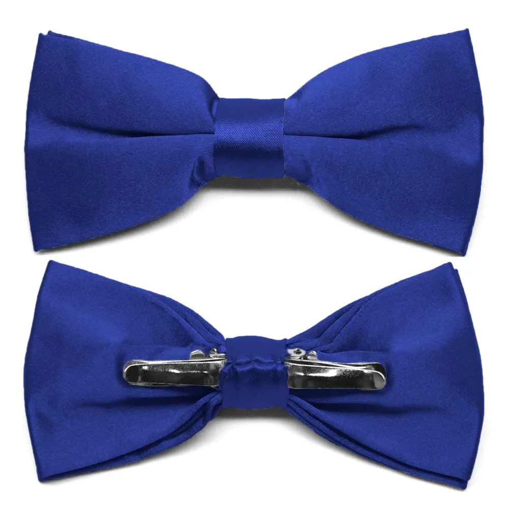 Sapphire Blue Clip-On Bow Tie sold by TieMart