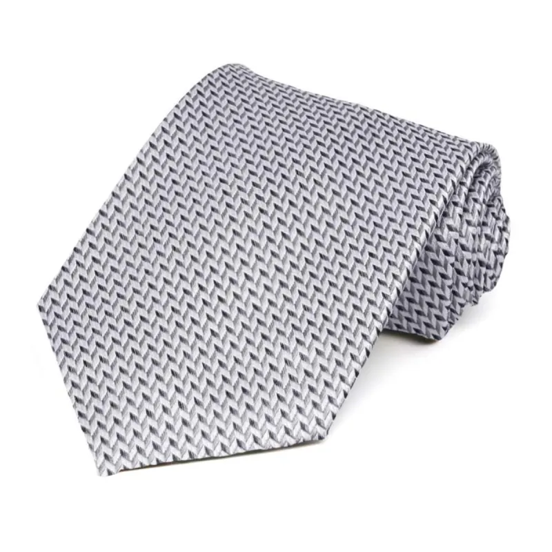 Gray Consul Herringbone Cotton/Silk Necktie sold by TieMart