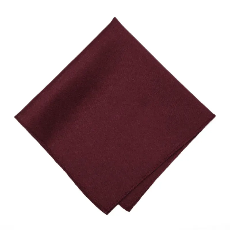 Dark Burgundy Matte Finish Pocket Square sold by TieMart