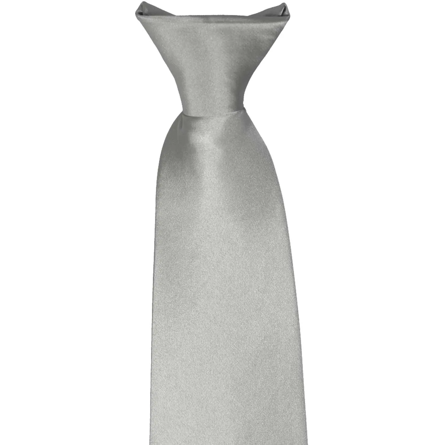 Mercury Silver Solid Color Clip-On Tie sold by TieMart product image thumbnail 2