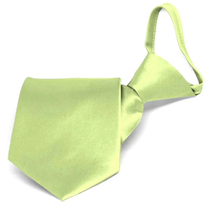 Lime Green Solid Color Zipper Tie sold by TieMart