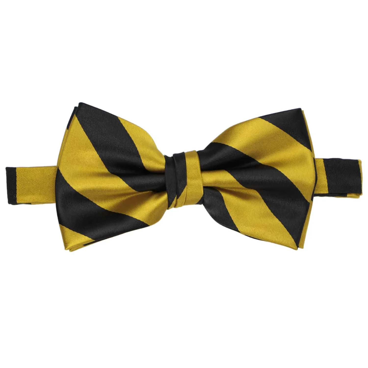 Black and Gold Striped Bow Tie sold by TieMart product image thumbnail 2