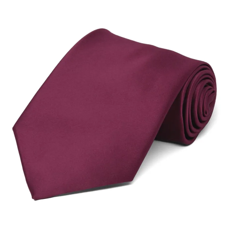 Raspberry Premium Extra Long Solid Color Necktie sold by TieMart