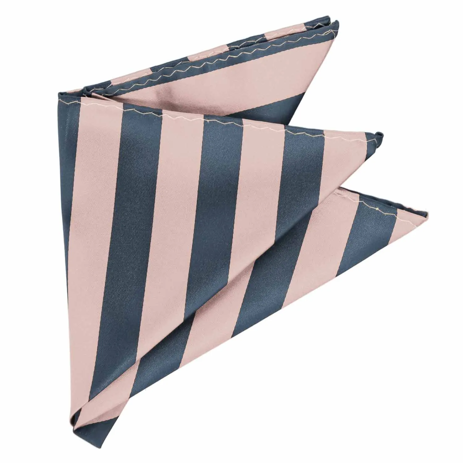 Dusty Blue and Petal Striped Pocket Square sold by TieMart product image thumbnail 3