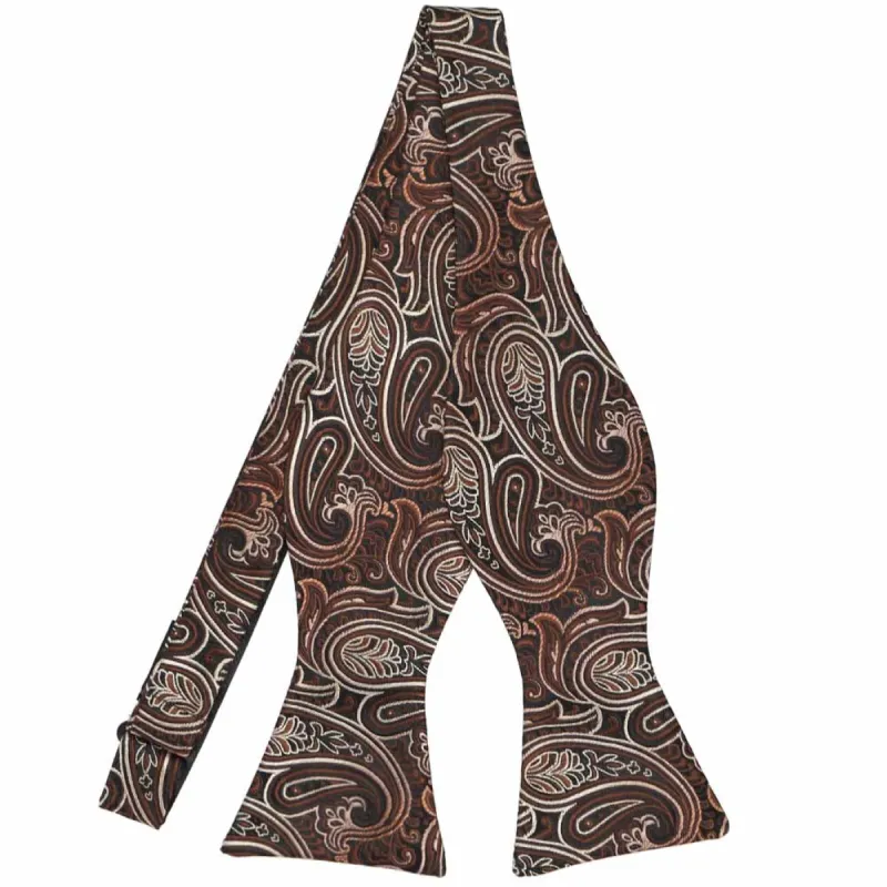 Brown Rushmore Paisley Self-Tie Bow Tie sold by TieMart