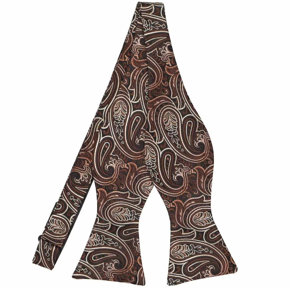 Brown Rushmore Paisley Self-Tie Bow Tie sold by TieMart