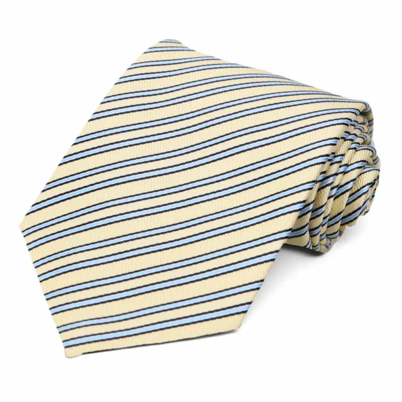 Light Yellow Alice Striped Necktie sold by TieMart