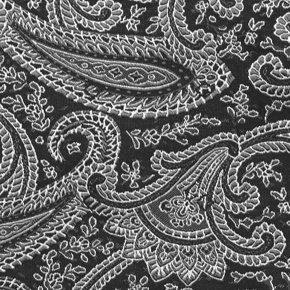 Black Clara Paisley Pocket Square sold by TieMart product image thumbnail 2