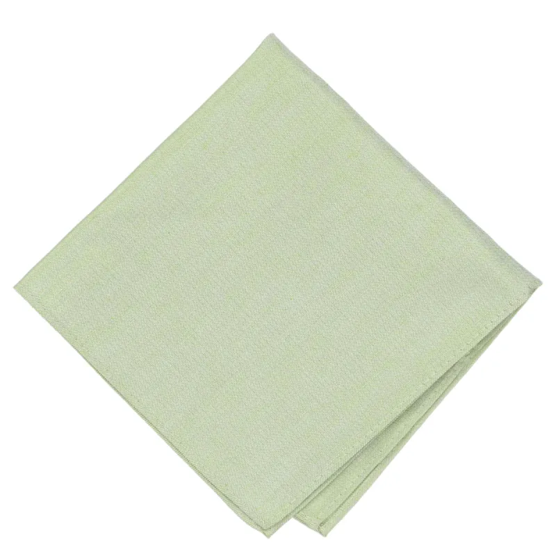 Light Sage Regency Linen/Silk Pocket Square sold by TieMart