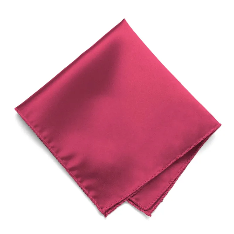 Ruby Red Solid Color Pocket Square sold by TieMart