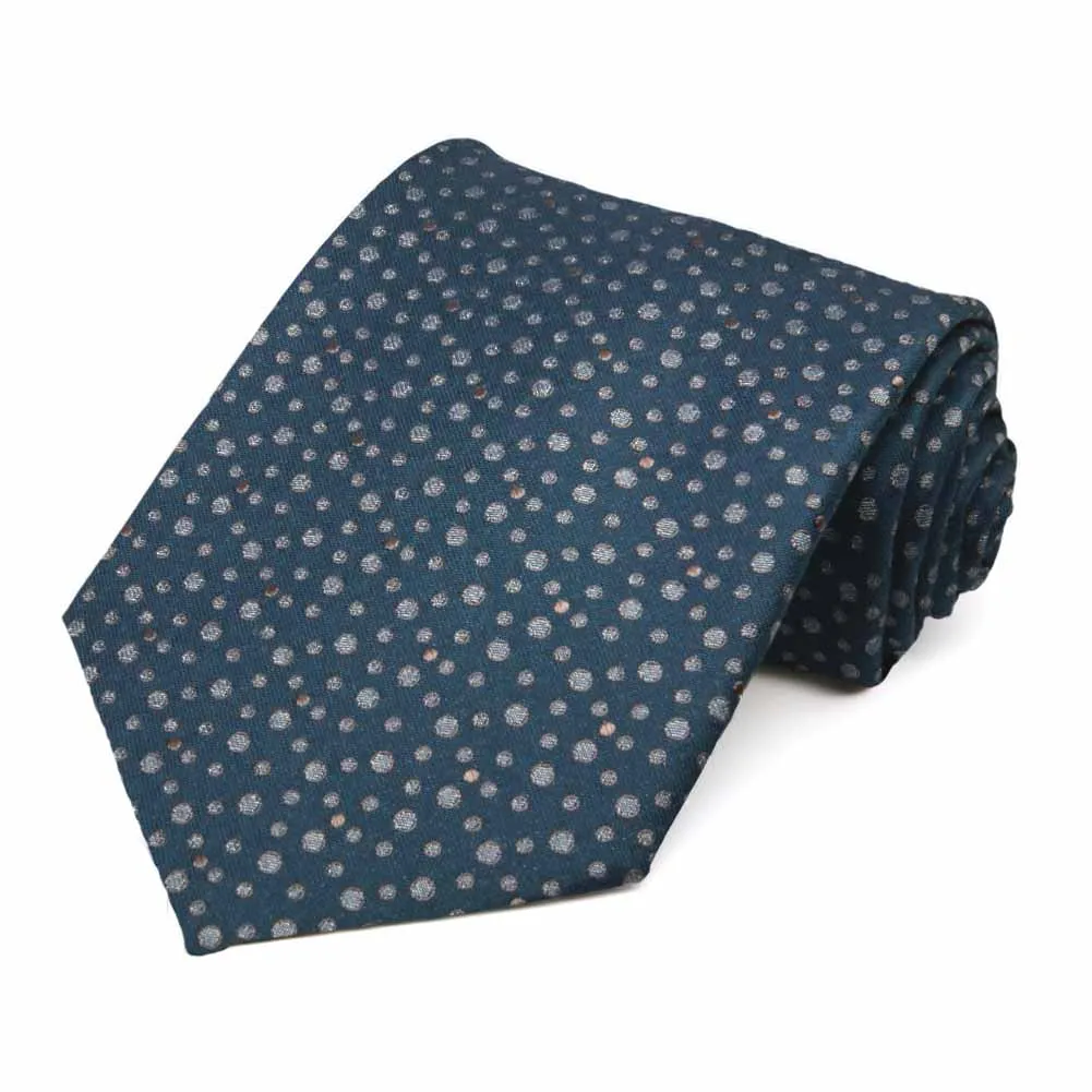 Dark Blue Squadron Dot Silk/Viscose Necktie sold by TieMart
