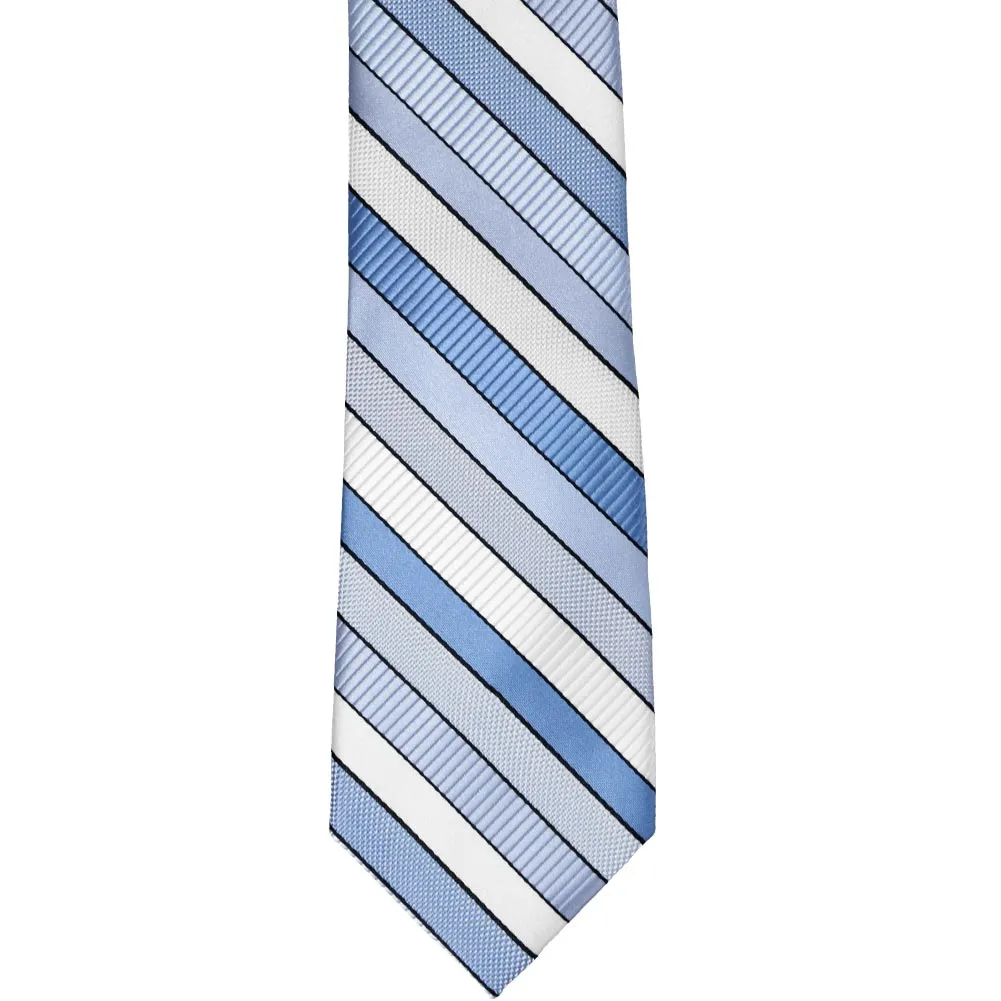 Wave Blue Douglas Striped Slim Necktie, 2.5" Width sold by TieMart product image thumbnail 2