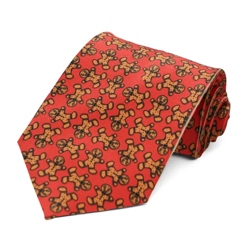 Red Gingerbread Man Necktie sold by TieMart