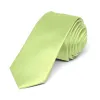 Lime Green Skinny Solid Color Necktie, 2" Width sold by TieMart