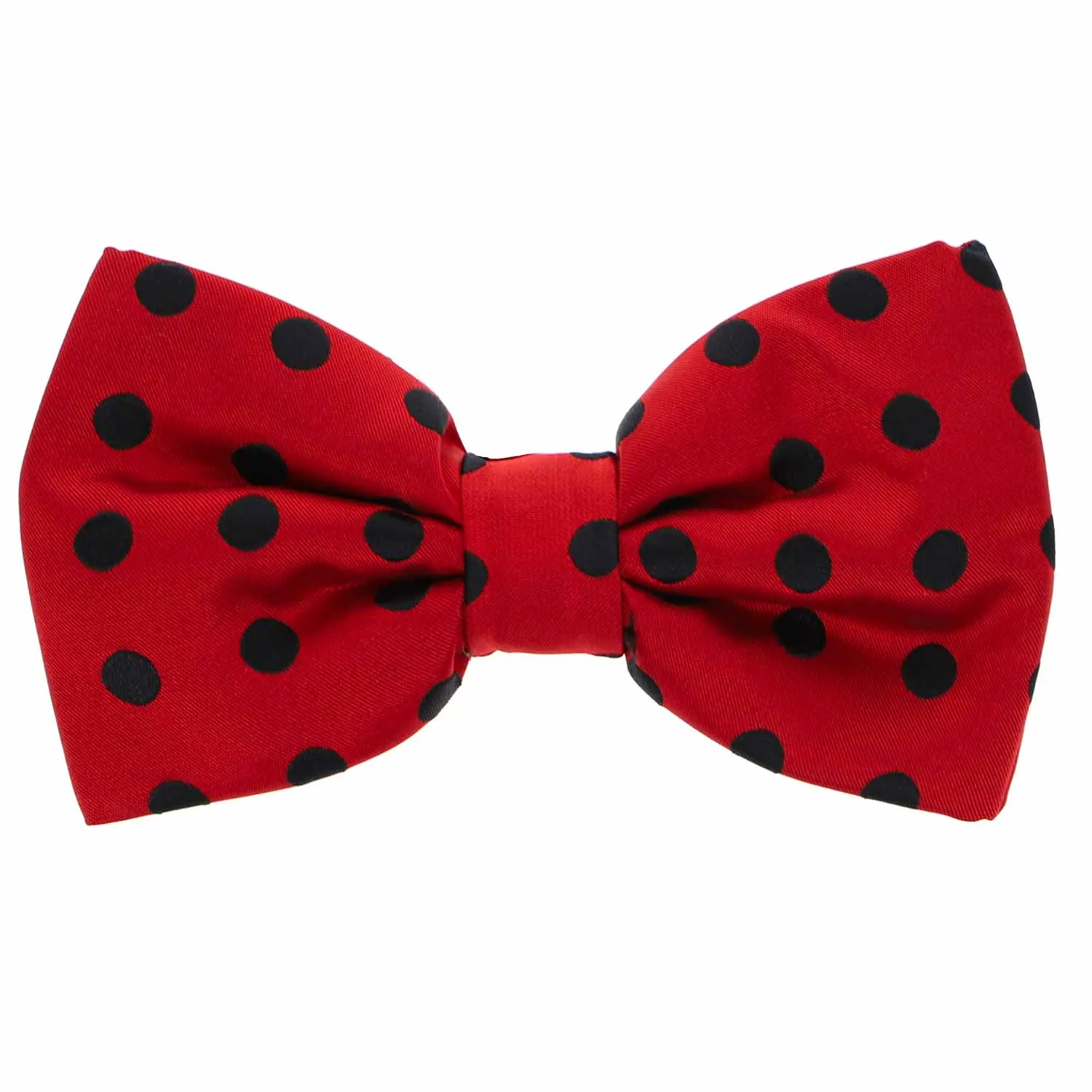 Red and Black Quincy Polka Dot Bow Tie sold by TieMart
