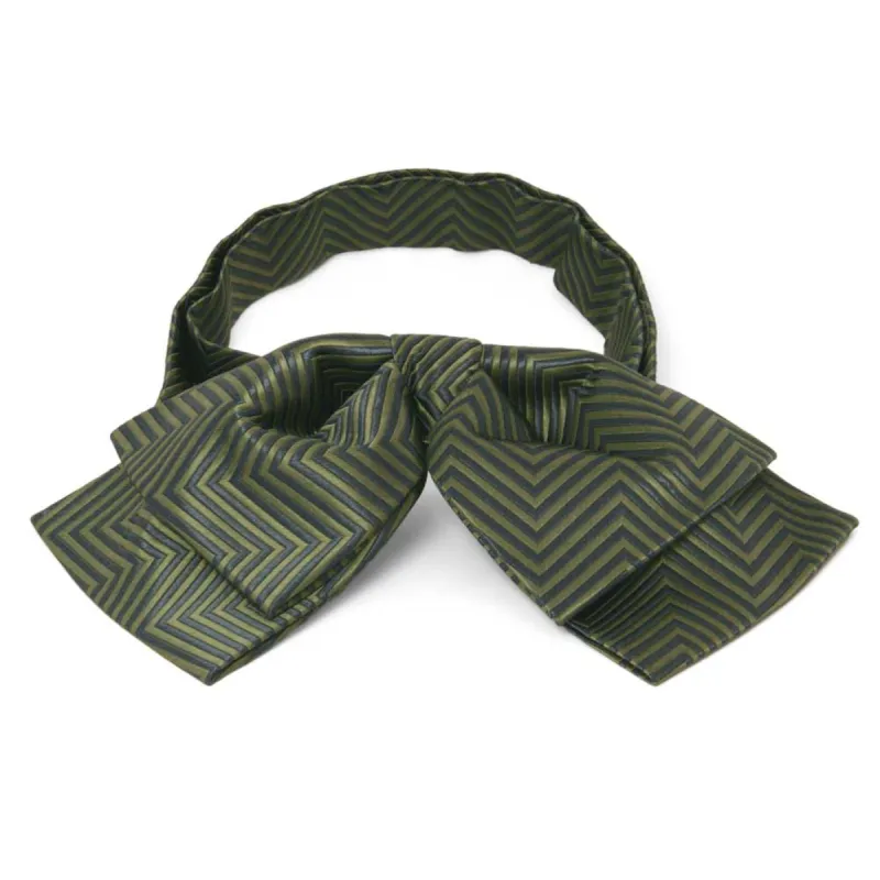 Dried Sage Kimberly Chevron Striped Floppy Bow Tie sold by TieMart